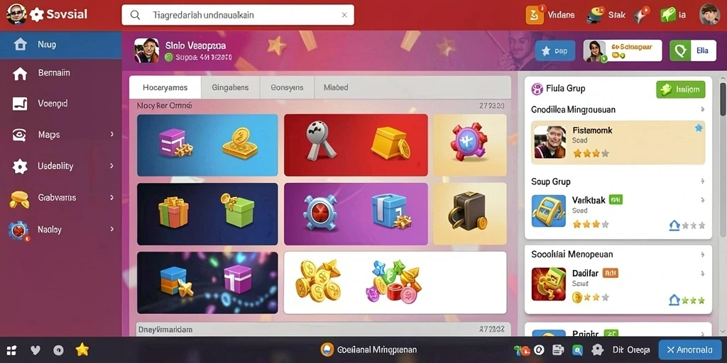 Panel hadiah menunjukkan bonus menarik untuk dimenangkan.